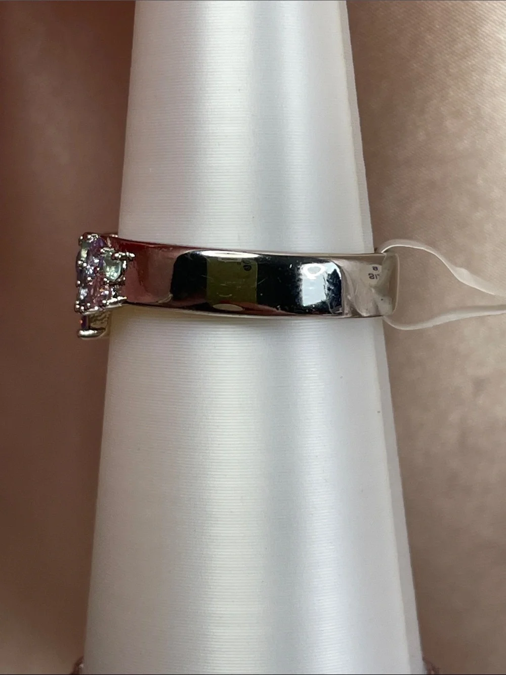 Bomb Party RETRO Array of Multi Color CZ on Rhodium Size 9
